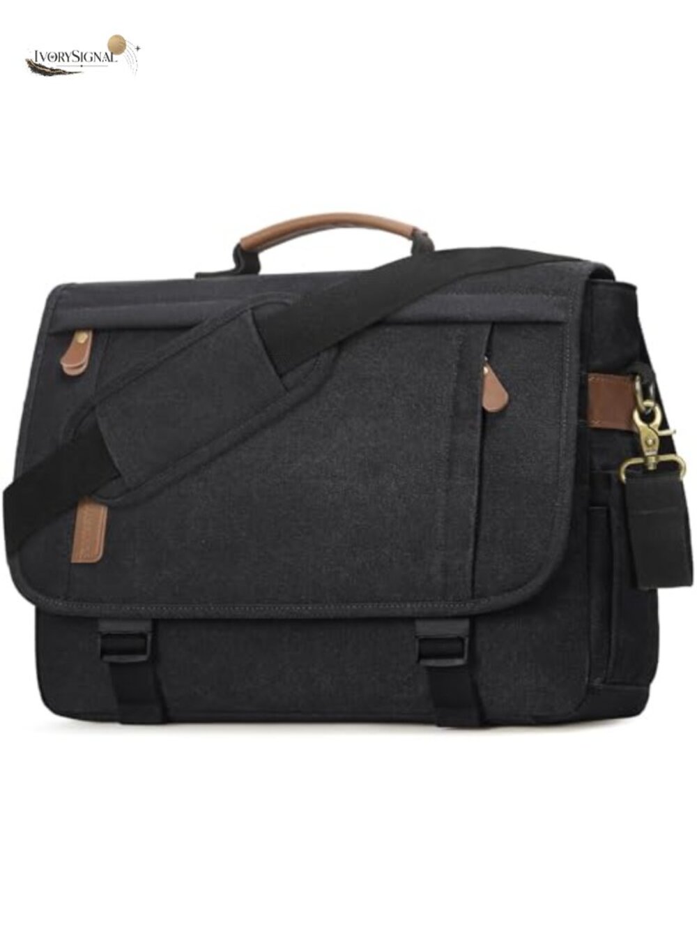 Canvas Messenger Laptop Bag for Men 17 Inch Waterproof Work Briefcase Satchel